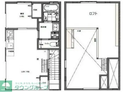 MESM(1LDK/2階)の間取り写真