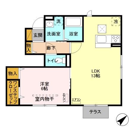 ソフィア(1LDK/1階)の間取り写真