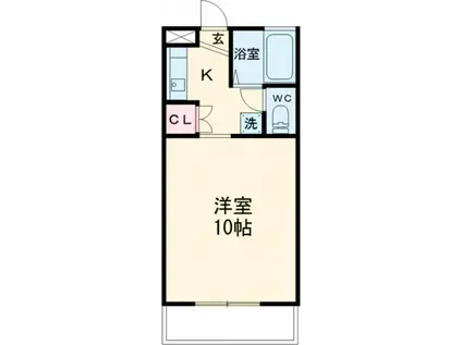 サントラストA(1K/1階)の間取り写真