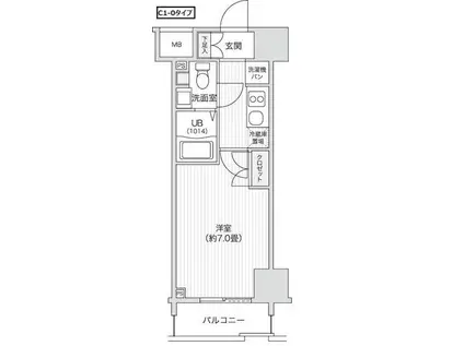 レジディア笹塚2(1K/11階)の間取り写真