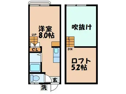 カサプリメラ(ワンルーム/2階)の間取り写真