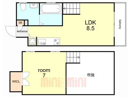 プリンストン(1LDK/3階)の間取り写真