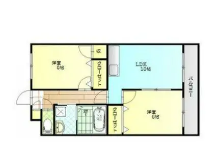 トレステーラ花みず木(2LDK/2階)の間取り写真