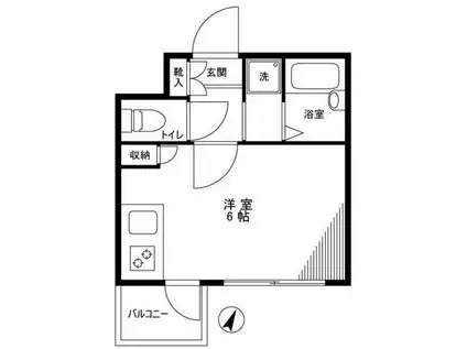 Mホーム鵜の木(ワンルーム/2階)の間取り写真