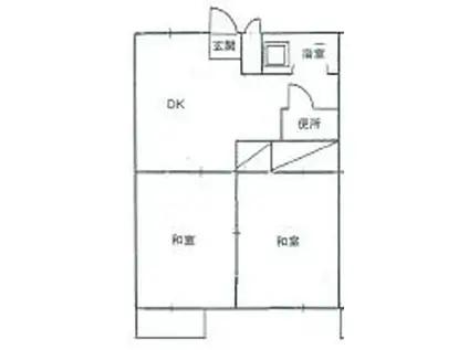 コーポ萩野(2DK/1階)の間取り写真