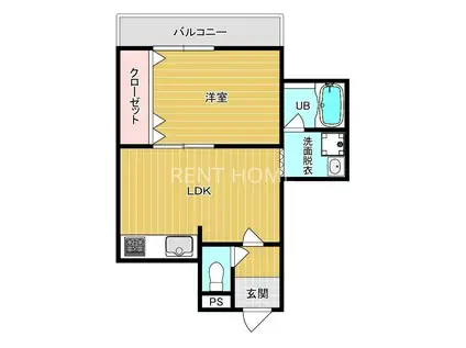 309プラザ(1LDK/5階)の間取り写真