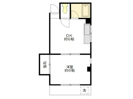 エルム小金井(1DK/1階)の間取り写真