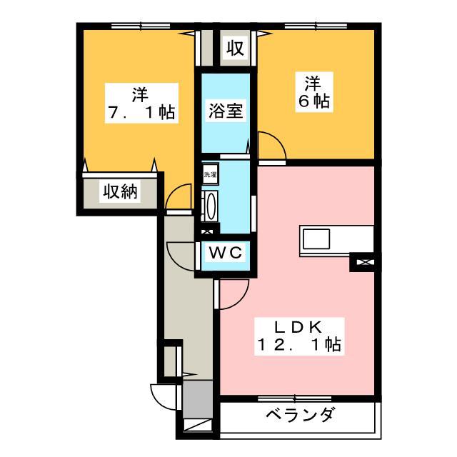 コラージュメゾン(2LDK/1階)の間取り写真