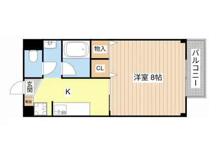 SURPLUS I ハピネス(1K/1階)の間取り写真