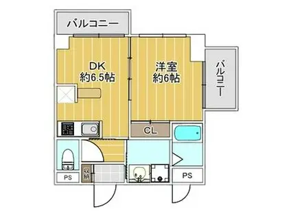 ベルメゾン(1DK/2階)の間取り写真