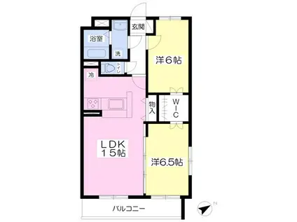 ル・ボナール(2LDK/3階)の間取り写真