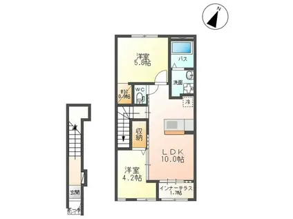ア キラ キラII(2LDK/2階)の間取り写真