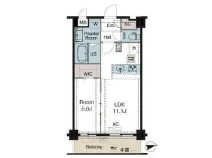 ラグゼナ東陽町(1LDK/4階)の間取り写真