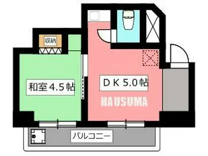 第二松岡ビル(1DK/6階)の間取り写真