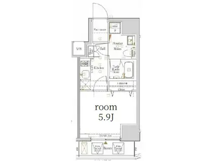 LOG登戸STATION(1K/13階)の間取り写真