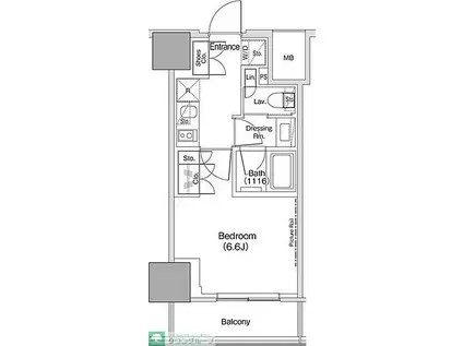 ザ・パークハビオ荏原中延駅前(1K/9階)の間取り写真