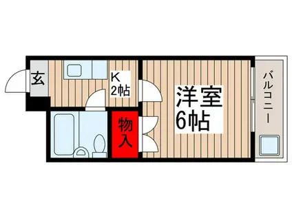 エスケイマンション(1K/4階)の間取り写真