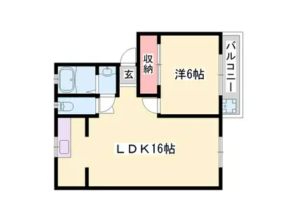 アートマンション(1LDK/1階)の間取り写真