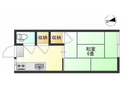 泉田荘(1K/2階)の間取り写真