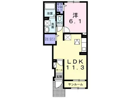 コリーナ ディ ヴェルデ 1(1LDK/1階)の間取り写真