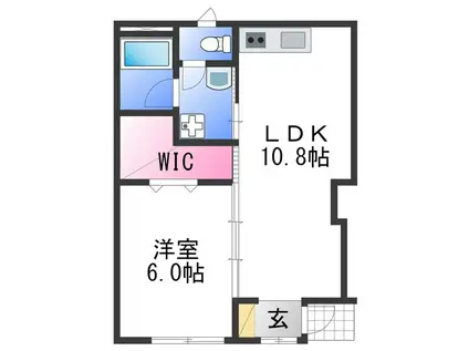 TJ船尾4(1LDK/1階)の間取り写真