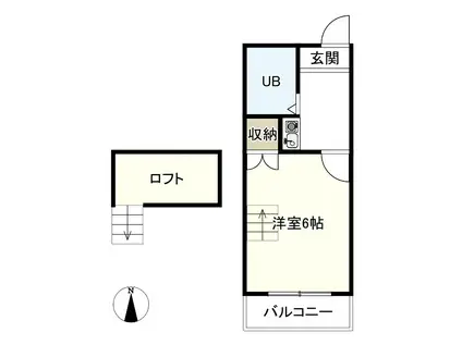 リエート的場(1K/2階)の間取り写真