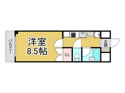 ラ・スリーズクレハ(1K/4階)の間取り写真