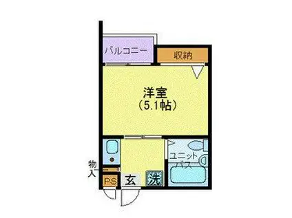 ソアール豊島園(1K/2階)の間取り写真