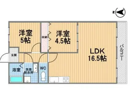 イスズハイツ ベル稲葉荘パート2(2LDK/2階)の間取り写真