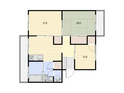 ラ・トゥール高松町 F1(3DK/2階)の間取り写真