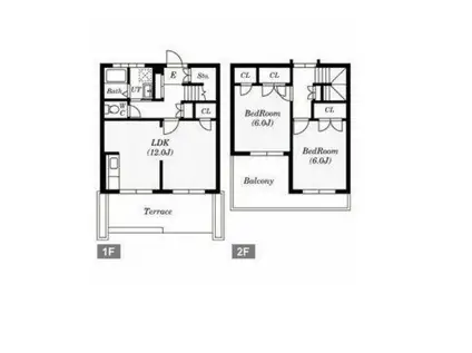 テレパレス立川PUIS(2LDK/1階)の間取り写真