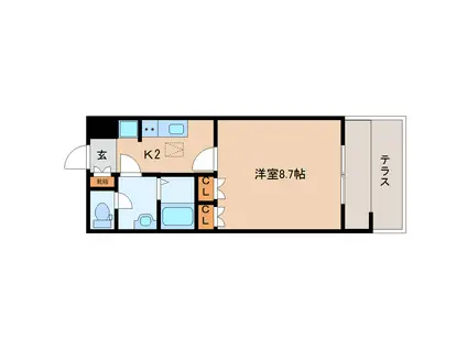 レオ・グランドメゾン(1K/1階)の間取り写真