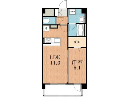 ラ・リヴィエール(1LDK/3階)の間取り写真