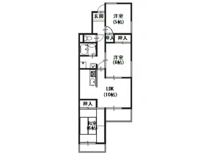 スクエアメゾン和歌山(3LDK/4階)の間取り写真