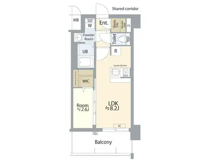 エスプレイス名古屋神宮前(1LDK/4階)の間取り写真