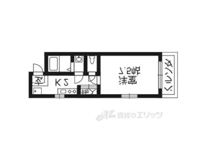 アルカス今出川(1K/4階)の間取り写真