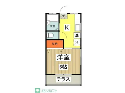 丸泰コーポ(1K/1階)の間取り写真