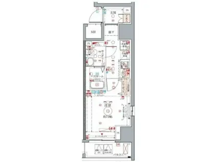 CREVISTA蒲田(1K/7階)の間取り写真