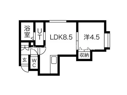 アクア18(1LDK/1階)の間取り写真