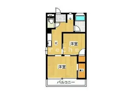成増コーポ(2K/2階)の間取り写真