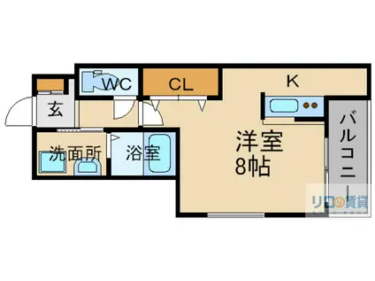 メゾン花水木(ワンルーム/1階)の間取り写真