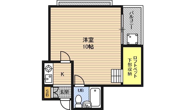 龍王関目マンション(1K/4階)の間取り写真