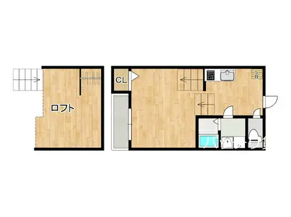 ブルーム麦野(1K/1階)の間取り写真