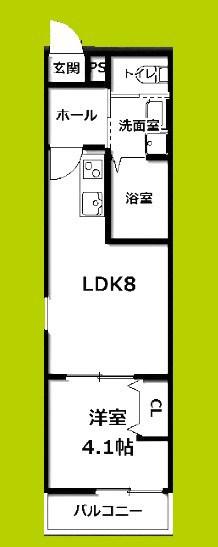 KS ノース PLASE(1LDK/1階)の間取り写真