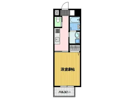 エヴァーグリーン思案橋(1K/8階)の間取り写真