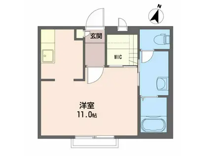 シャーメゾンカスケード(ワンルーム/1階)の間取り写真