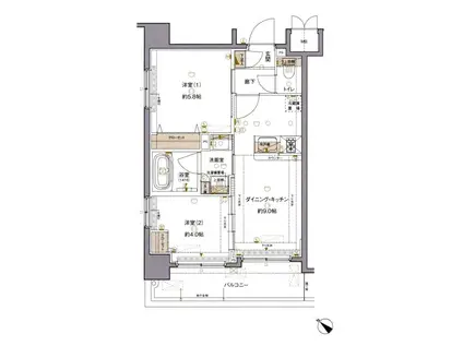 リアナスカイパーク押上(2DK/9階)の間取り写真