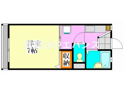 コーポエミA棟(1K/2階)の間取り写真