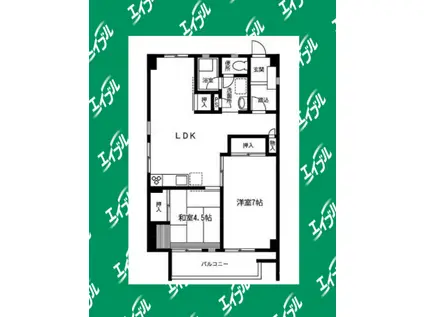 林レジデンス(2LDK/4階)の間取り写真