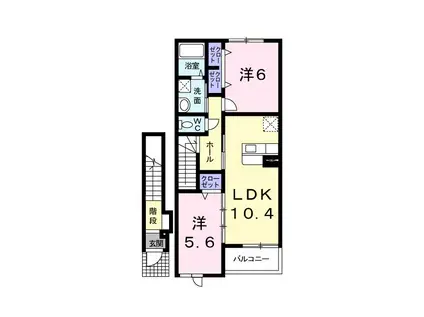 メゾン・ド・パストラルII(2LDK/2階)の間取り写真